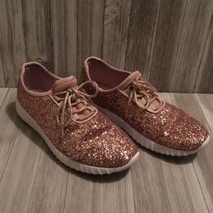 Rose Gold Glitter Sneakers